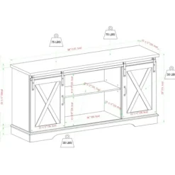 Tv Stands & Media Consoles-Kirkland's Home Oak Sliding Barn Door Tv Stand White