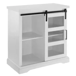 Accent & End Tables-Kirkland's Home Oak Sliding Door Cabinet White