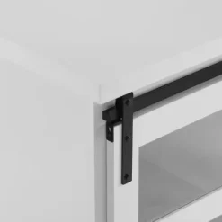 Accent & End Tables-Kirkland's Home Oak Sliding Door Cabinet White