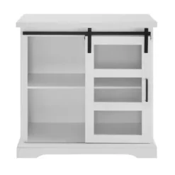 Accent & End Tables-Kirkland's Home Oak Sliding Door Cabinet White