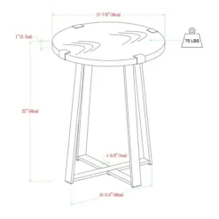Accent & End Tables-Kirkland's Home Oak Urban Rustic Round Accent Table Brown