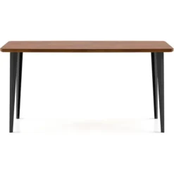 Dining Tables-Kirkland's Home Oak Wood And Metal Dining Table Brown