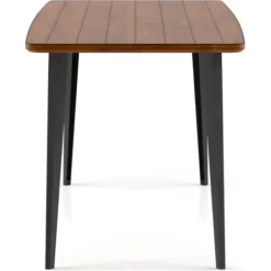 Dining Tables-Kirkland's Home Oak Wood And Metal Dining Table Brown