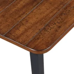 Dining Tables-Kirkland's Home Oak Wood And Metal Dining Table Brown