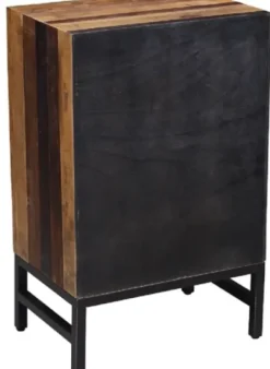 Nightstands-Kirkland's Home Oak Wood Chevron 3-Drawer Nightstand Brown