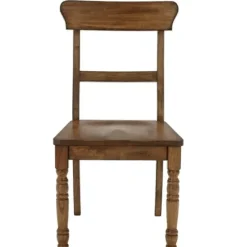 Dining Chairs-Kirkland's Home Oak Wood Ladder Back Dining Chairs, Set Of 2 Brown