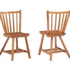Dining Chairs-Kirkland's Home Oak Wood Spindle Back Dining Chairs, Set Of 2 Brown