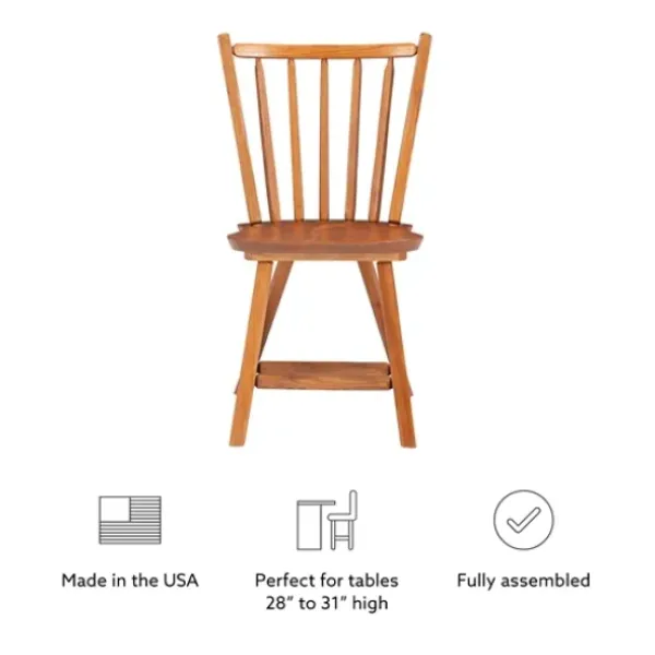 Dining Chairs-Kirkland's Home Oak Wood Spindle Back Dining Chairs, Set Of 2 Brown