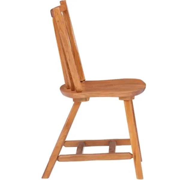 Dining Chairs-Kirkland's Home Oak Wood Spindle Back Dining Chairs, Set Of 2 Brown