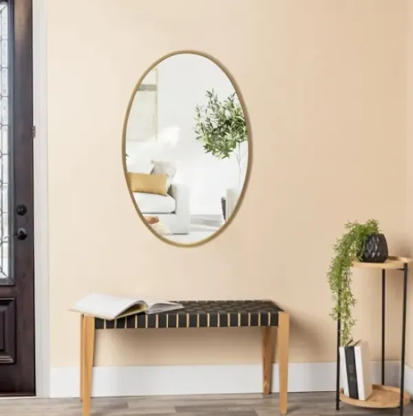 Decorative Mirrors-Kirkland's Home Oakland Oval Wall Mirror Gold
