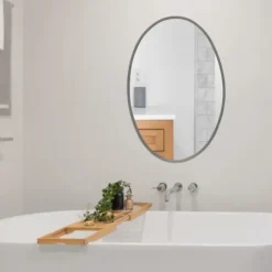 Decorative Mirrors-Kirkland's Home Oakland Oval Wall Mirror Silver