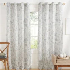 Curtains & Drapes-Kirkland's Home Oatmeal Braided 2-Pc. Curtain Panel Set, 108 In. White/Tan