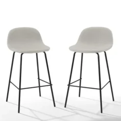 Bar Stools & Counter Height Stools-Kirkland's Home Oatmeal Linen Slope Back Counter Stools, Set Of 2 Ivory