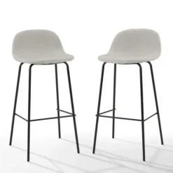 Bar Stools & Counter Height Stools-Kirkland's Home Oatmeal Slope Back 2-Pc. Barstool Set White