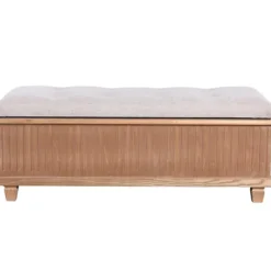 Benches & Ottomans-Kirkland's Home Oatmeal Tweed Tufted Storage Bench Tan