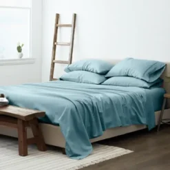 Bed Sheets-Kirkland's Home Ocean 6-Pc. King Sheet Set Blue