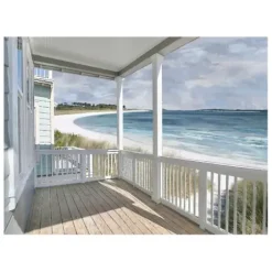 Canvas Art-Kirkland's Home Ocean View Canvas Art Print, 40X30 In. Blue/White/Tan