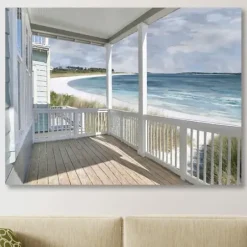 Canvas Art-Kirkland's Home Ocean View Canvas Art Print, 40X30 In. Blue/White/Tan