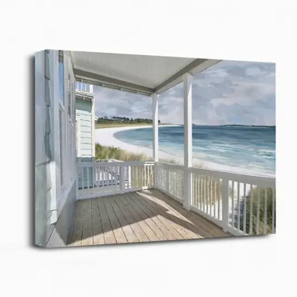Canvas Art-Kirkland's Home Ocean View Canvas Art Print, 40X30 In. Blue/White/Tan