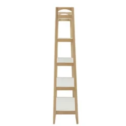 Bookshelves-Kirkland's Home Off White Wood Shelves With Natural Frame Bookcase