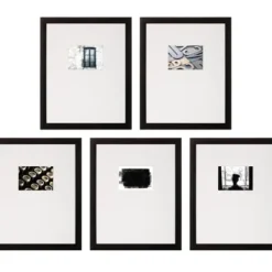 Gallery Wall Frames-Kirkland's Home Offset Mat 5X7 5-Pc. Gallery Wall Frame Set Black