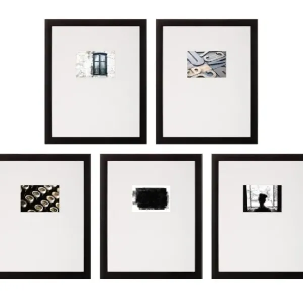 Gallery Wall Frames-Kirkland's Home Offset Mat 5X7 5-Pc. Gallery Wall Frame Set Black