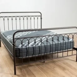 Beds & Headboards-Kirkland's Home Oil Rubbed Bronze Metal Platform Queen Bed Brown