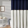 Shower Curtains-Kirkland's Home Ombre Gray Stripe Yarn Dyed Shower Curtain Tan