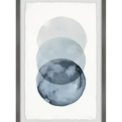 Framed Art-Kirkland's Home Ombre Overlapping Circles Giclee Framed Art Print Blue/White