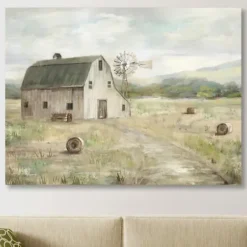 Canvas Art-Kirkland's Home On The Farm Giclee Canvas Art Print, 40X30 In. Gray/White/Green