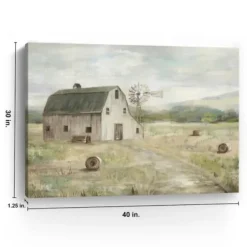 Canvas Art-Kirkland's Home On The Farm Giclee Canvas Art Print, 40X30 In. Gray/White/Green