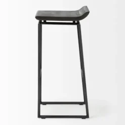 Bar Stools & Counter Height Stools-Kirkland's Home Onyx Modern Metal Curve Seat Bar Stool Black