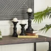 Candle Holders-Kirkland's Home Onyx Turned Wood 3-Pc. Candle Holder Set Black