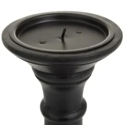 Candle Holders-Kirkland's Home Onyx Turned Wood 3-Pc. Candle Holder Set Black