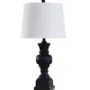 Table Lamps-Kirkland's Home Onyx Wood Grain Table Lamp Black