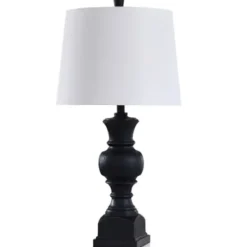 Table Lamps-Kirkland's Home Onyx Wood Grain Table Lamp Black