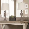 Table Lamps-Kirkland's Home Opal Rustic Wood Table Lamps, Set Of 2 Gray