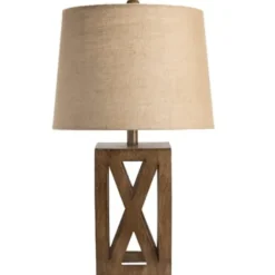 Table Lamps-Kirkland's Home Open Block Table Lamp Tan