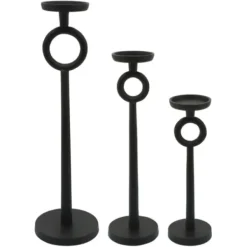 Candle Holders-Kirkland's Home Open Circle Taper Candle Holder, 13 In. Black