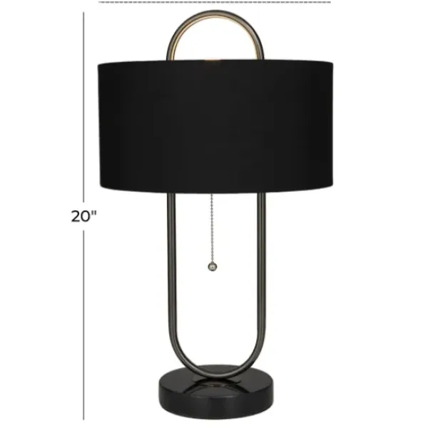 Table Lamps-Kirkland's Home Open Metal Loop Table Lamp Black