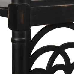 Entryway Furniture-Kirkland's Home Open Shelf Cathedral Ends Console Table Black