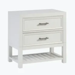 Nightstands-Kirkland's Home Open Slat Serena Nightstand White