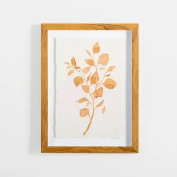 Framed Art-Kirkland's Home Orange Leaves Ii Deckled Framed Art Print Orange/White