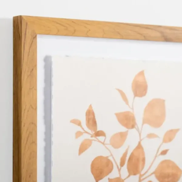 Framed Art-Kirkland's Home Orange Leaves Ii Deckled Framed Art Print Orange/White