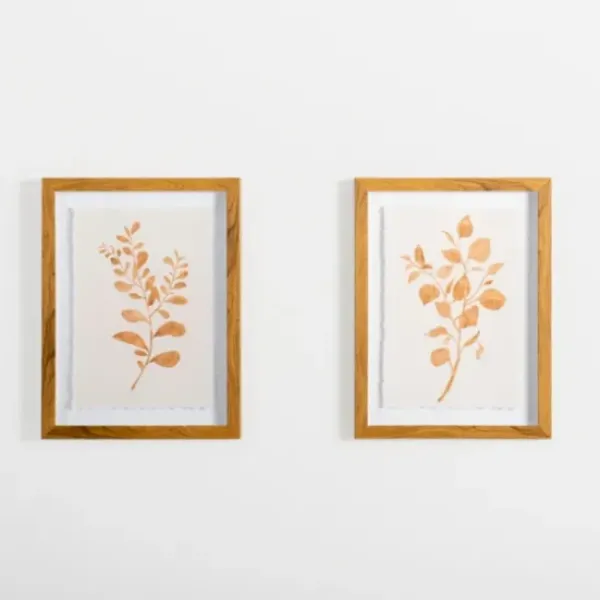 Framed Art-Kirkland's Home Orange Leaves Ii Deckled Framed Art Print Orange/White