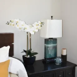 Arrangements & Greenery-Kirkland's Home Orchid Arrangement In Black Pot White/Black