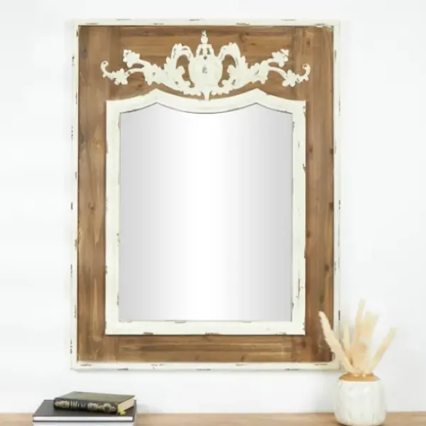 Decorative Mirrors-Kirkland's Home Ornate Antique White Wood Wall Mirror
