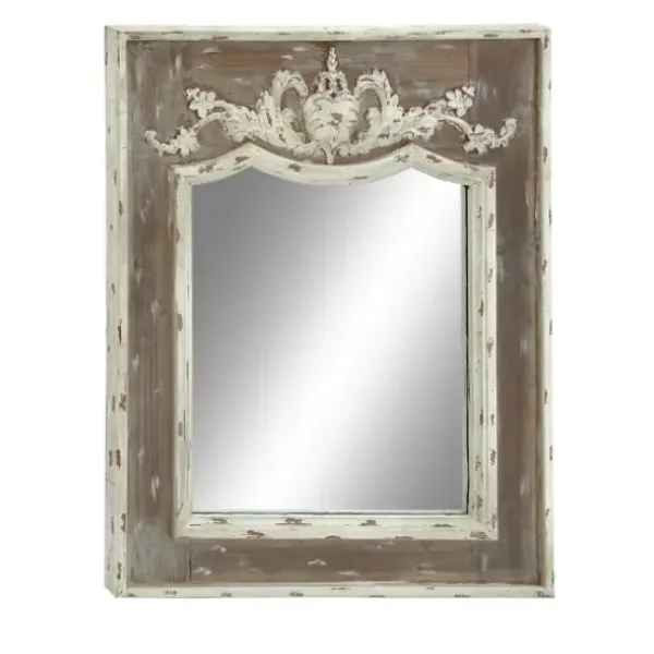 Decorative Mirrors-Kirkland's Home Ornate Antique White Wood Wall Mirror