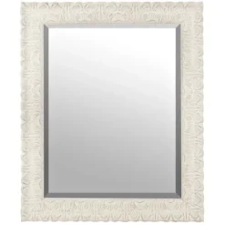 Framed Mirrors-Kirkland's Home Ornate Distressed Cream Mirror, 28.75X34.75 In.