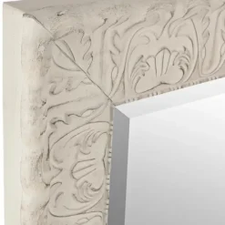 Framed Mirrors-Kirkland's Home Ornate Distressed Cream Mirror, 28.75X34.75 In.